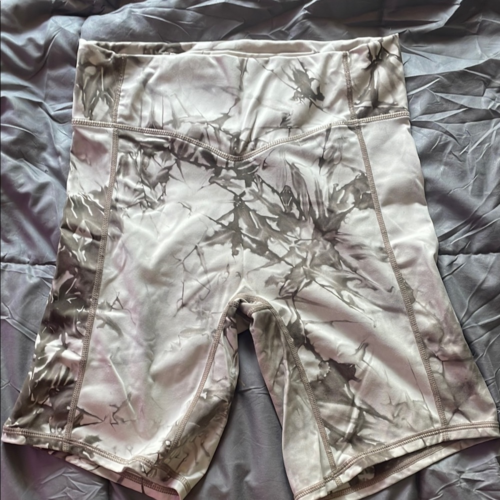 Balance Athletica Gray Tye dye Bike Shorts High-Waisted Performance